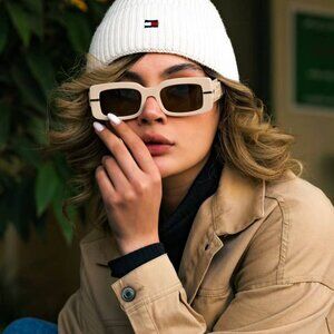 Fendi FE40133I 57E Sunglasses Brown/Silver Rectangle Frame, Brown Lenses